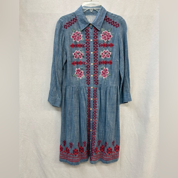 Beautifully Embroidered Johnny Was Dress - Picture 1 of 6